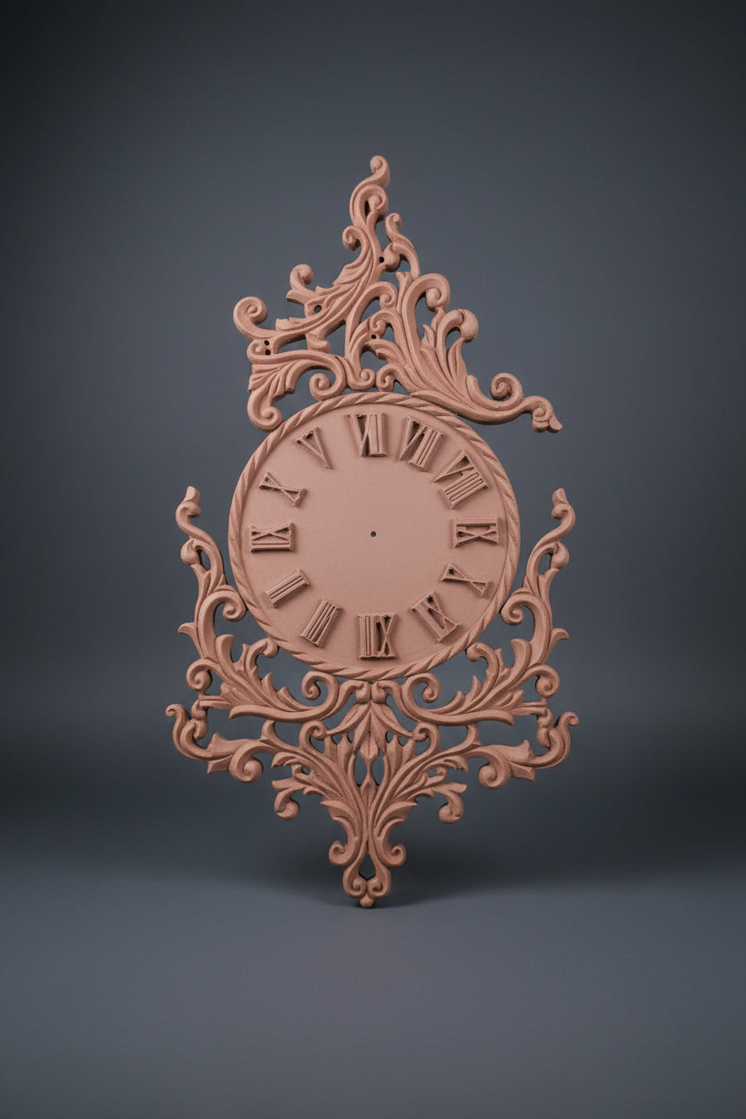 3D CNC-carved Wooden Wall Clock