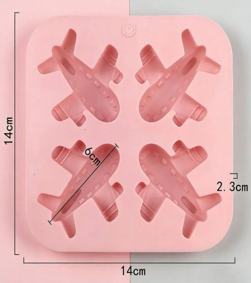 4-Cavity Airplane Shaped Silicone Mold