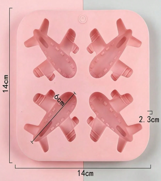 4-Cavity Airplane Shaped Silicone Mold
