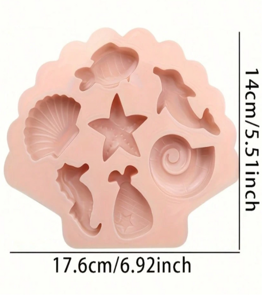 7-Cavity Ocean World Silicone Mold