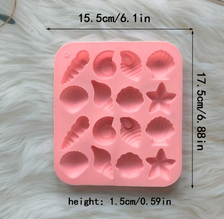 16-Cavity Sea Theme Shell Mold
