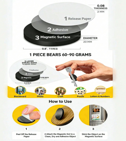 10 pcs Round Magnetic Discs with Adhesive Back