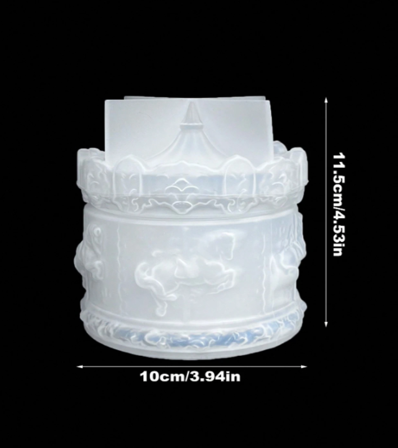 A translucent decorative cylindrical mold 