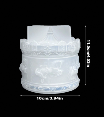 A translucent decorative cylindrical mold 