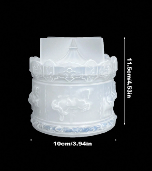A translucent decorative cylindrical mold 