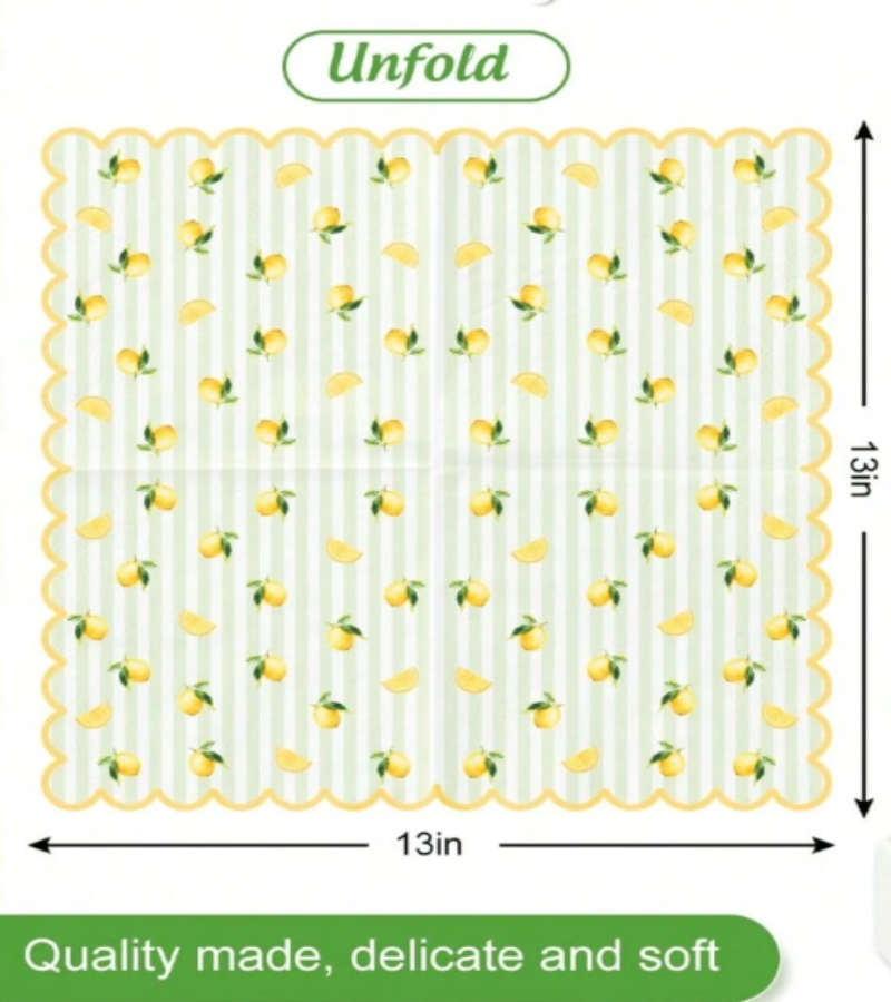 5 Pcs Lemon Cocktail Decoupage Paper