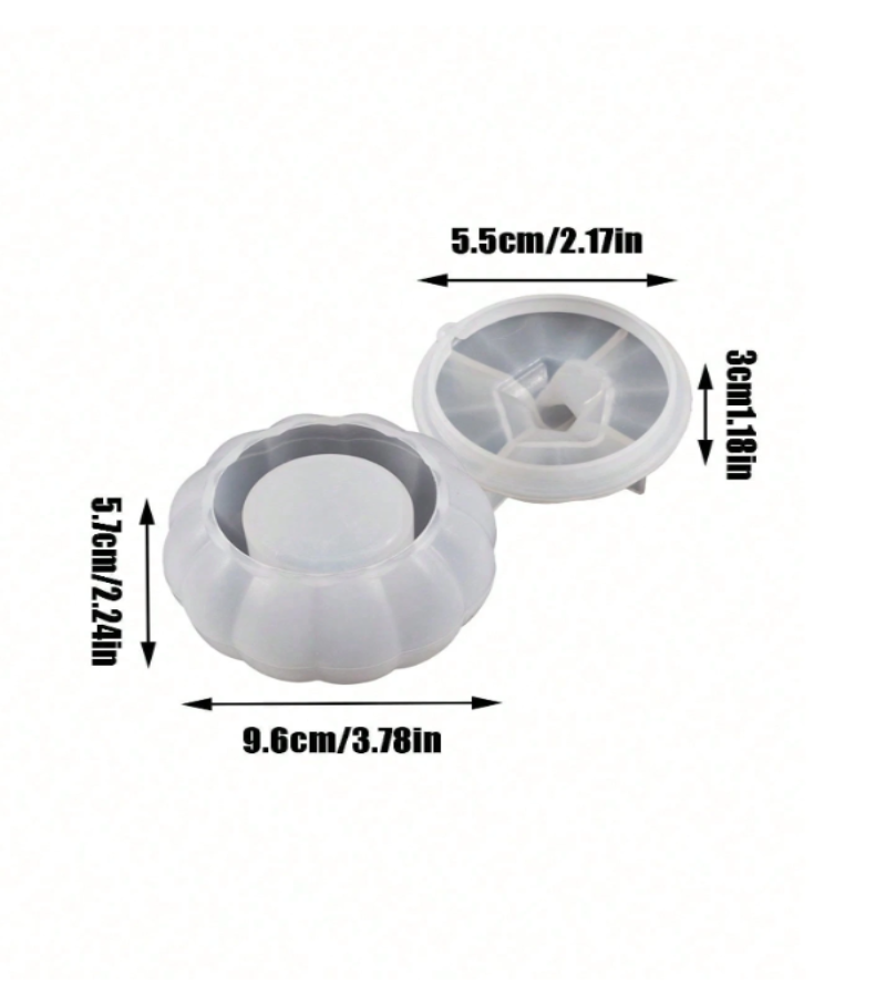 White silicone mold with black dimension