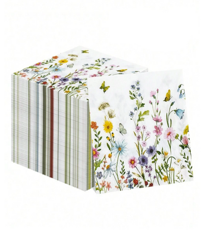 5 Pcs Butterfly Floral Printed Decoupage Paper