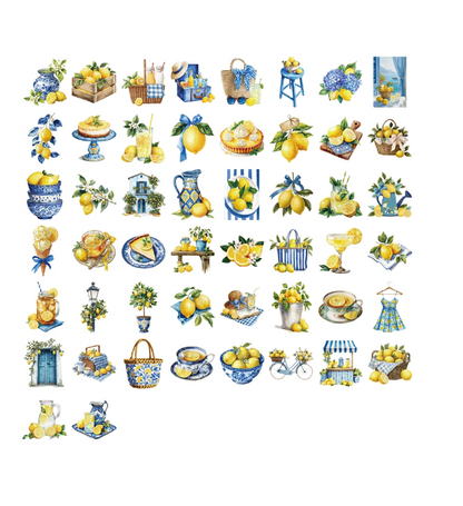 5-Pcs Lemon Series Transparent PET Stickers