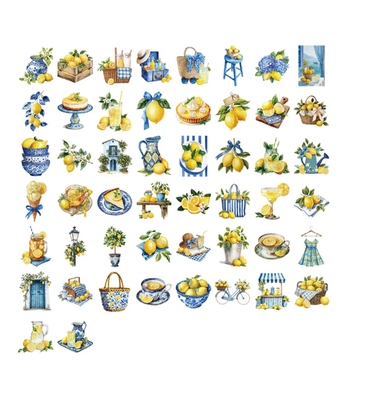 5-Pcs Lemon Series Transparent PET Stickers