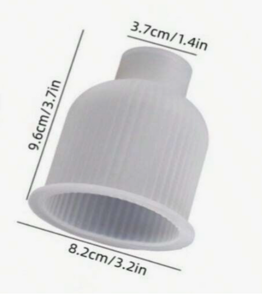 Striped Vase Silicone Mold with dimensions