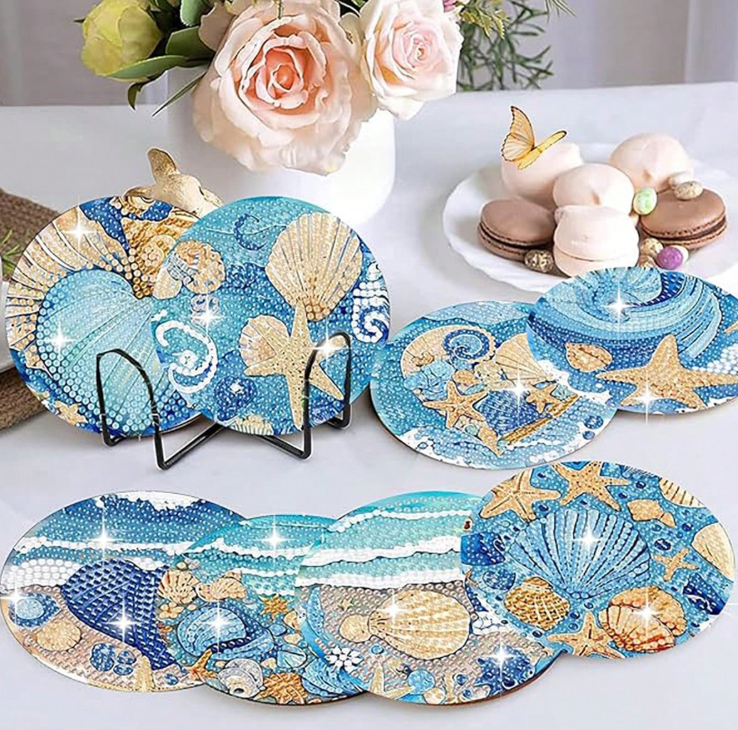 8pcs DIY Diamond Painting Coaster Set