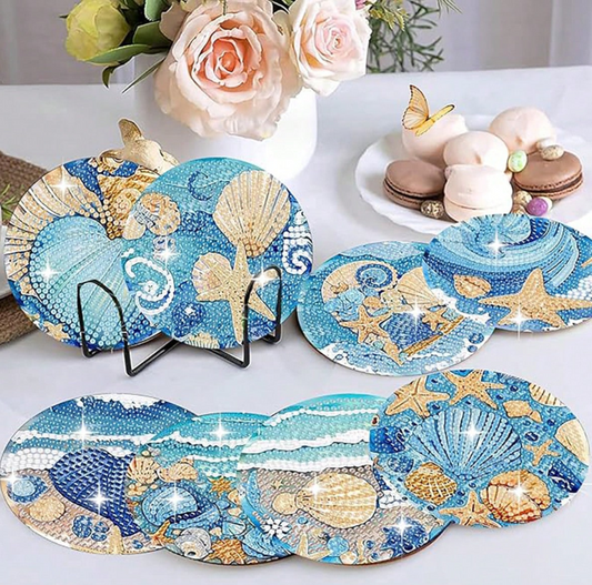 8pcs DIY Diamond Painting Coaster Set