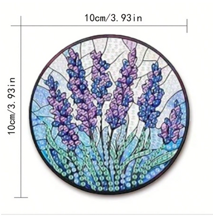 8pcs Floral Pattern Diamond Painting Coaster Set