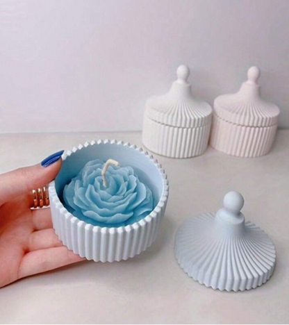 Silicone Striped Storage Box with Lid Mold
