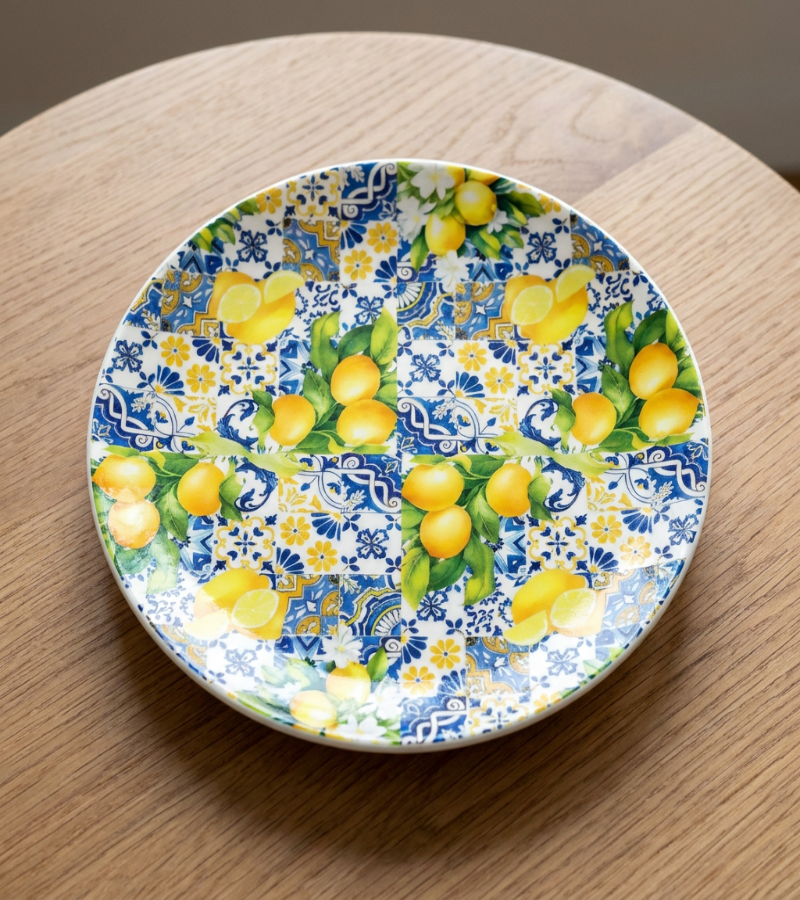 5 Pcs Blue Tile Lemon Decoupage Paper